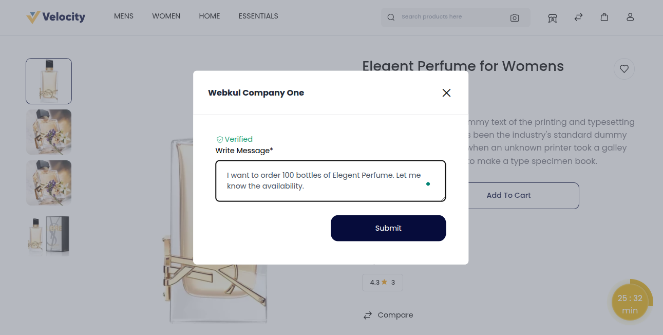 Write Message to Supplier