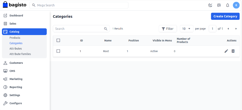 Create Category in Esrhovig