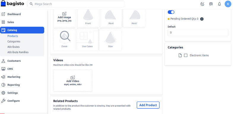 Product Page Category Selection