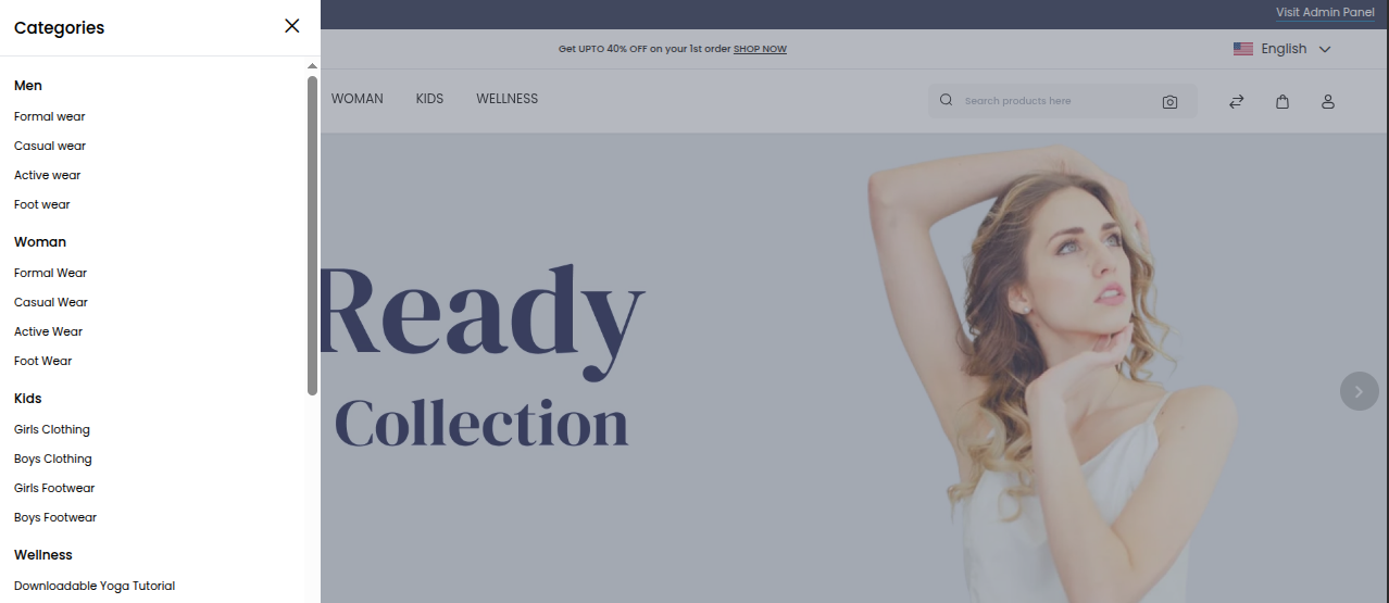 Shopfront Menu Category View