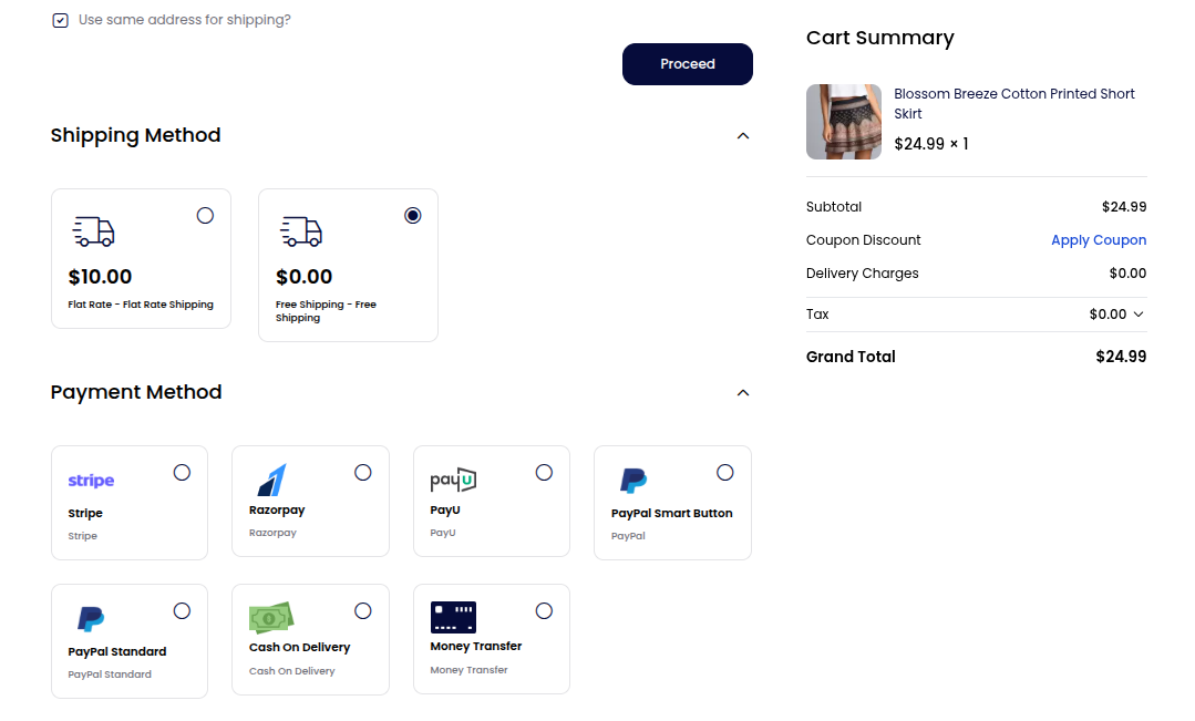 Payment Methods Frontend