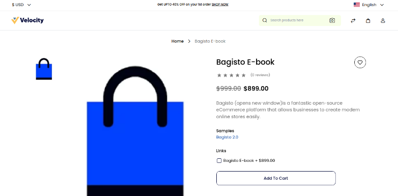 Downloadable Product Frontend View