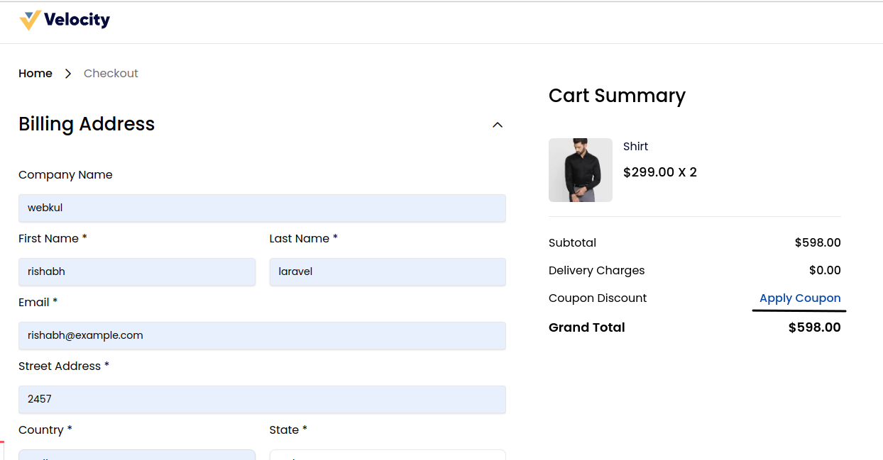 Checkout Page Coupon