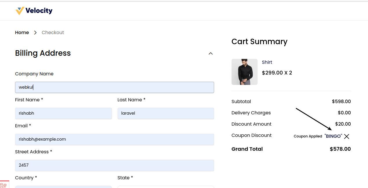 Coupon Applied Successfully
