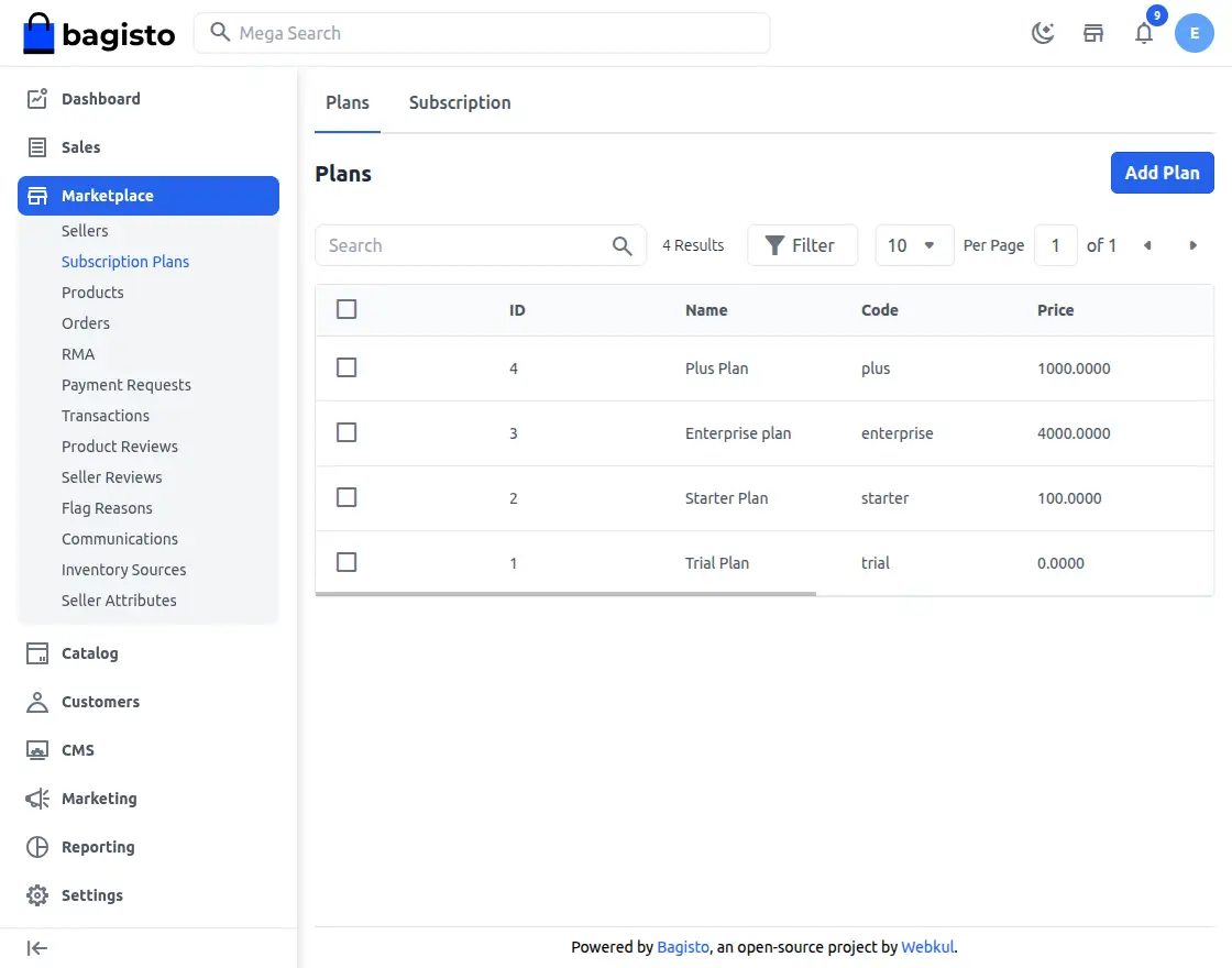 Global Commission Configuration