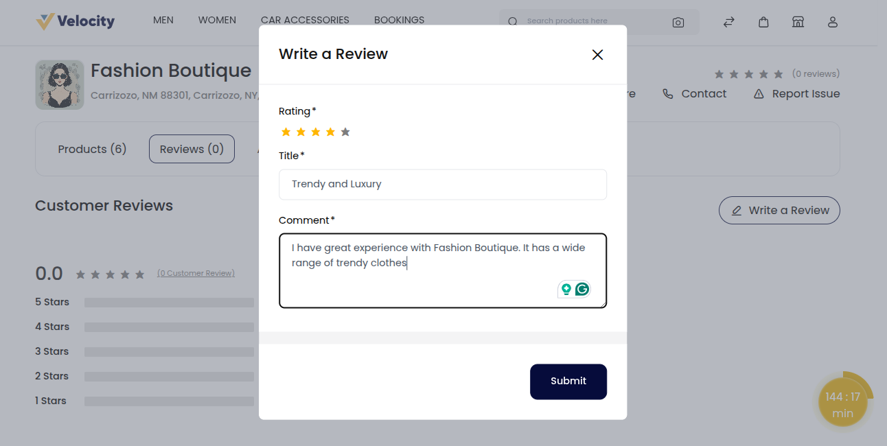 Seller Review Submit