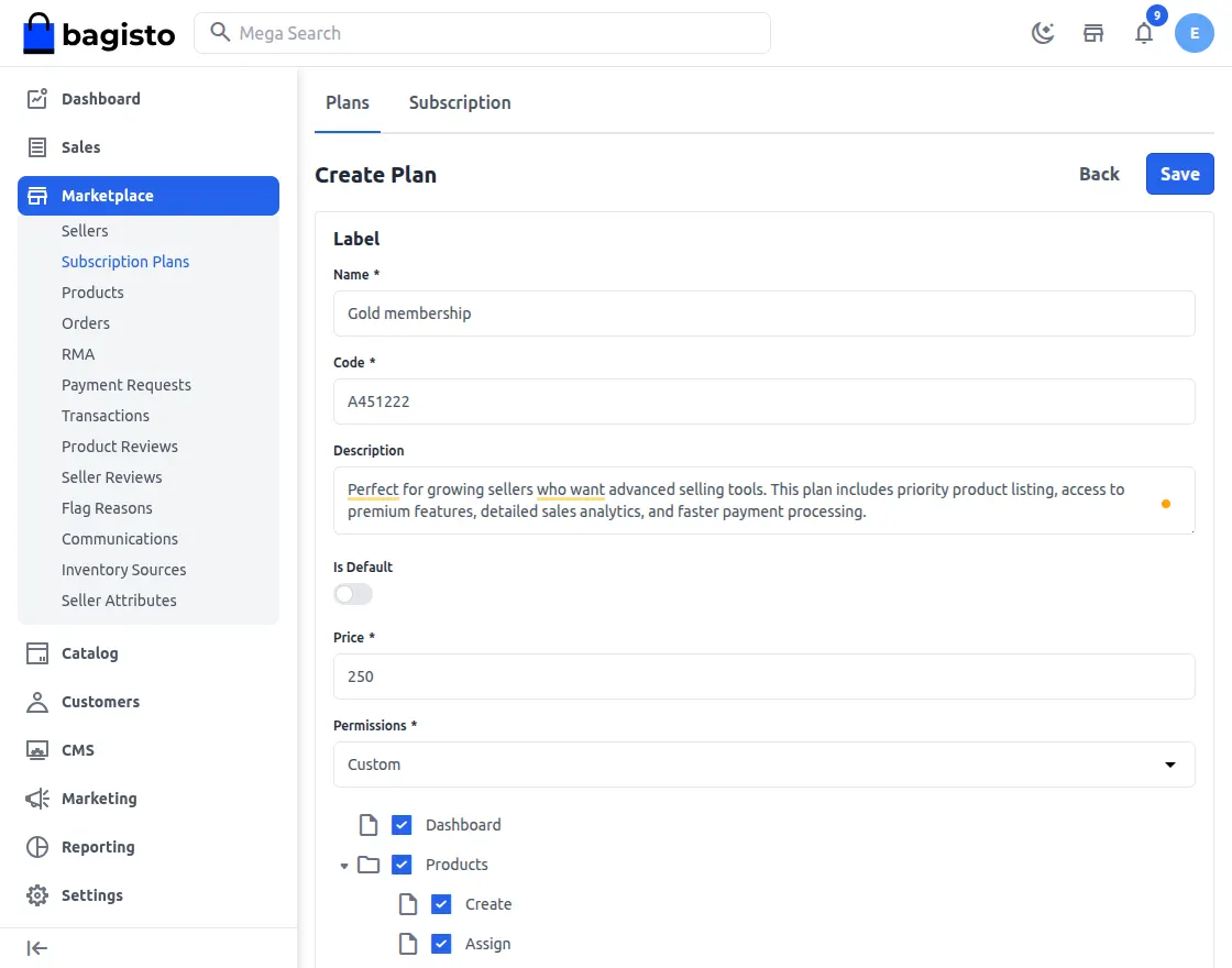 Global Commission Configuration