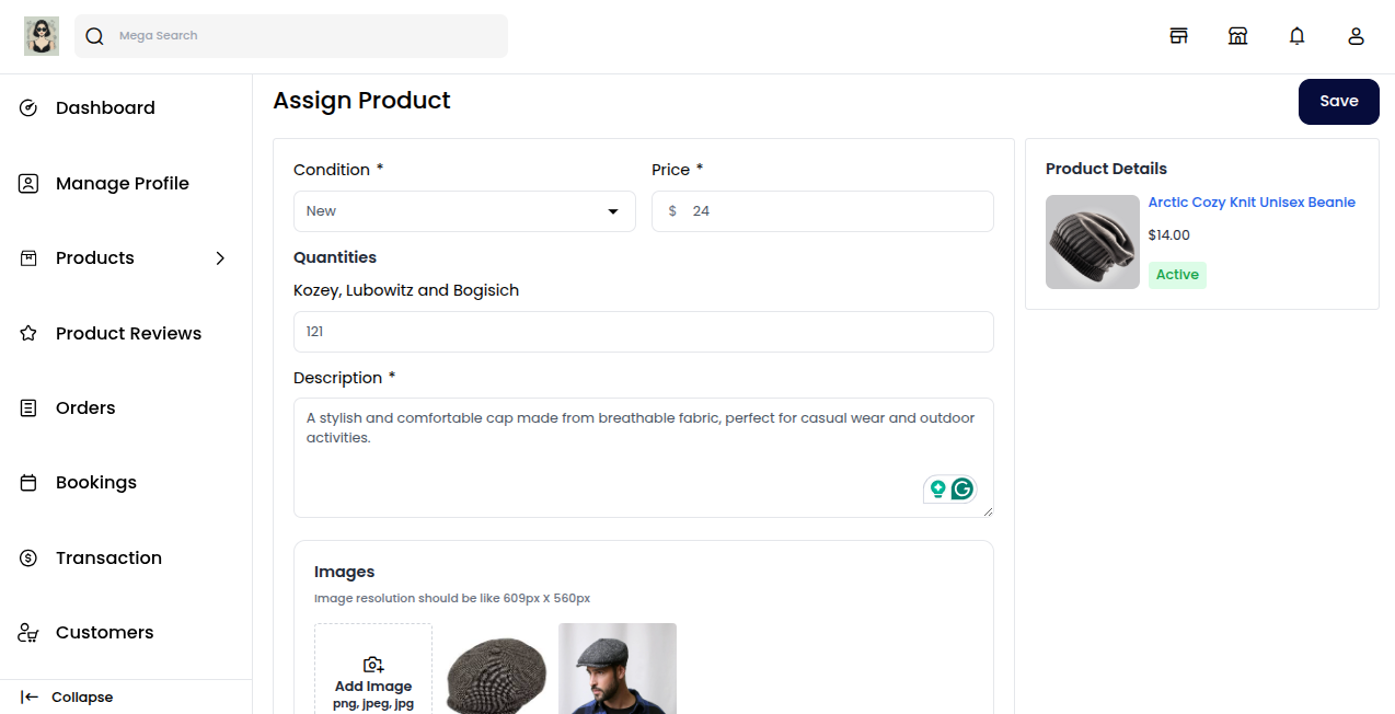 Assign Product Details
