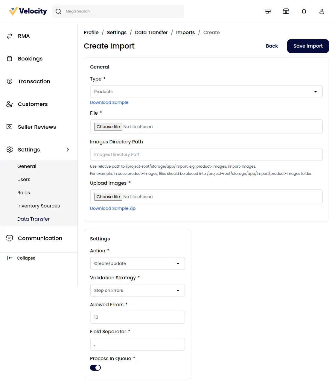 Customer Email and Password