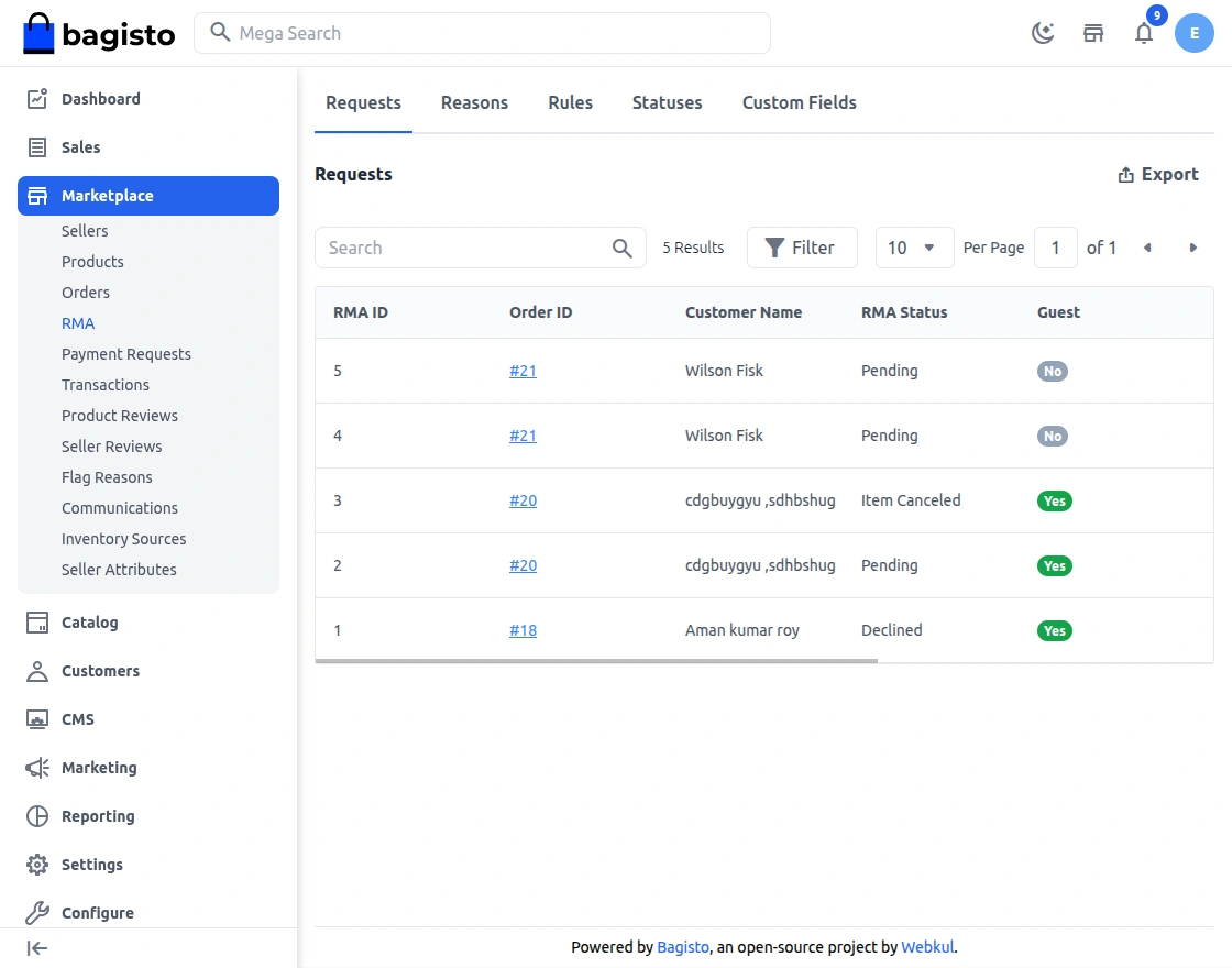 Customer Email and Password