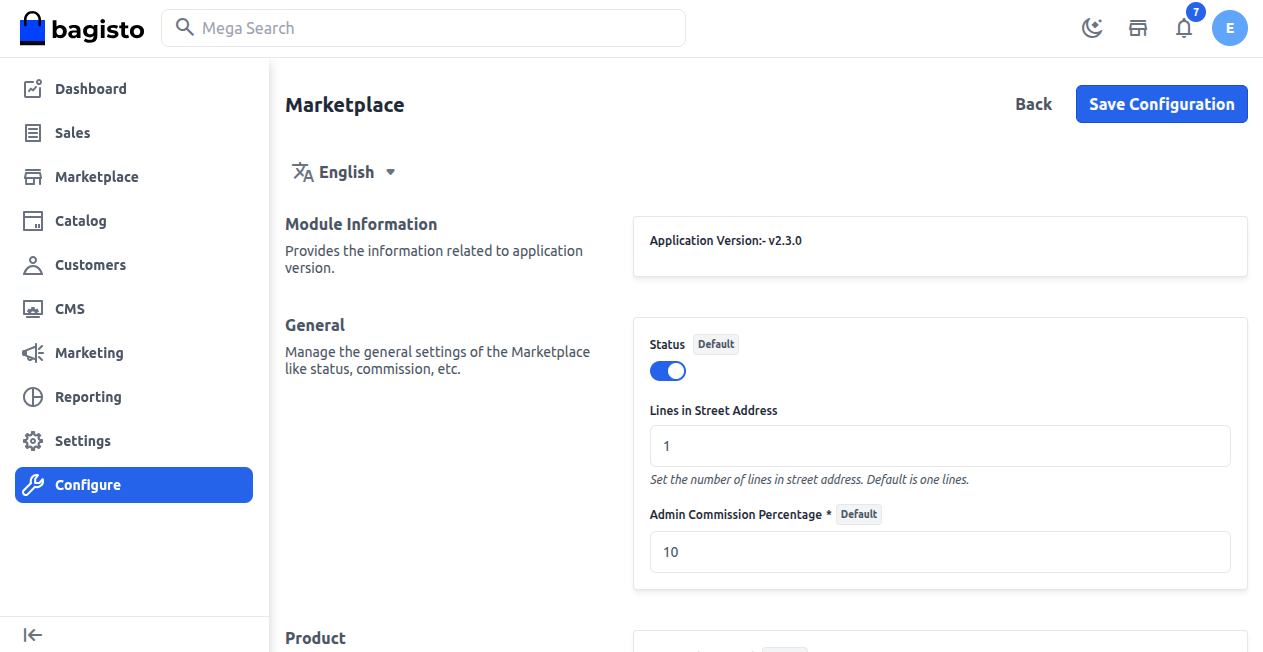 Global Commission Configuration