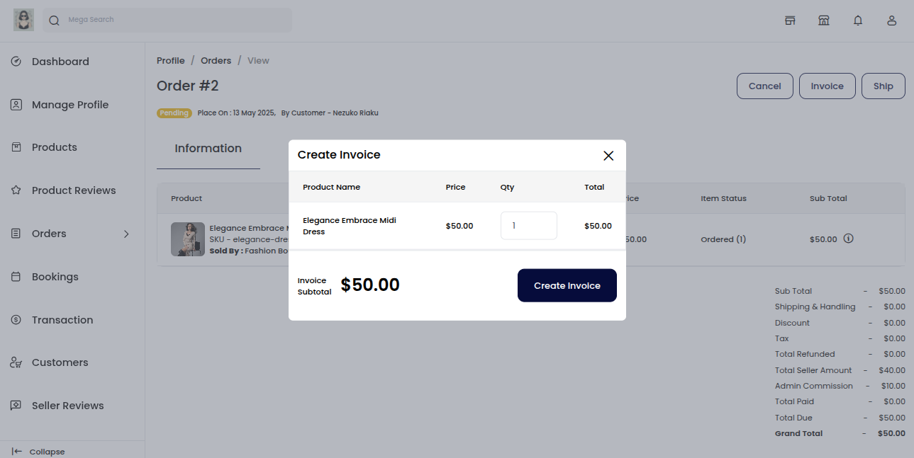 Create Invoice